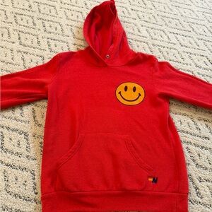 Aviator Nation Bright Red Hoodie with Smiley